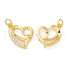 Rack Plating Brass Micro Pave Cubic Zirconia Pendants KK-C030-26G-1