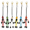Halloween Theme Skeleton Glass Seed & Natural Black Onyx & Synthetic Turquoise Beaded Pendant Decorations HJEW-MZ00284-2