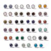 Gemstone Sun Stud Earrings with Cubic Zirconia EJEW-P209-01P-1