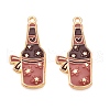 Rack Plating Alloy Enamel Pendants ENAM-N056-383KCG-02-1