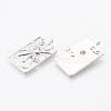Brass Micro Pave Clear Cubic Zirconia Pendants KK-N232-168P-NF-2