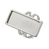 304 Stainless Steel Cuff Ring Components STAS-U059-02P-1