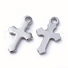 304 Stainless Steel Tiny Cross Charms STAS-E466-12B-2