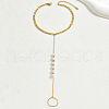 Stainless Steel & Round Plastic Imitation Pearl Toe Ring Anklets for Beach NV4533-5