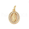 Brass Micro Pave Clear Cubic Zirconia Charms KK-E111-32G-G-1