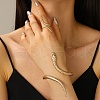 Alloy Wrap Snake Cuff Bangles & Rings Sets for Women SJEW-R001-01KCG-1