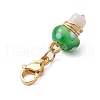 Copper Wire Wrapped Mushroom Handmade Lampwork Pendant Decorations HJEW-JM03115-5