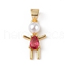 Rack Plating Brass Cubic Zirconia Pendants KK-F848-05G-2