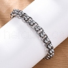 201 Stainless Steel Byzantine Chain Bracelets BJEW-B078-155P-4