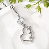 Alloy Crystal Rhinestone Dangle Curved Barbell Belly Rings AJEW-R007-04P-04-2