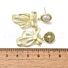 Bowknot Brass Dangle Stud Earrings EJEW-H156-04LG-2