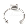 Non-Tarnish 304 Stainless Steel Open Cuff Ring Components STAS-I306-03P-3