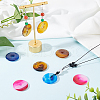  8Pcs 4 Colors Natural Chalcedony Pendants G-NB0003-93-6
