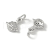 Brass Micro Pave Clear Cubic Zirconia Pendants KK-S367-16B-2