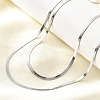 304 Stainless Steel Flat Snake Chain Double Chain Necklaces NJEW-Q039-01P-3