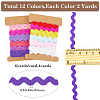 Gorgecraft 4 Cards 2 Styles  Polyester Wavy Fringe Trim Ribbon DIY-GF0009-48F-2