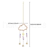 Alloy Cloud with Natural Rose Quartz Chips Beaded Hanging Pendant Decorations PW-WG24607-03-1