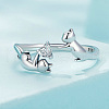 925 Sterling Silver Cubic Zirconia Cuff Rings FS-WG6F047-01-2