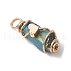 5Pcs 5 Styles Electroplated Natural Quartz Crystal Copper Wire Wrapped Pendants PALLOY-JF03431-4