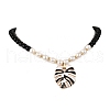 Leaf Alloy Enamel Pendant Necklaces for Women NJEW-JN05350-01-2