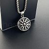 Vintage Sunflower Pendant Necklace Punk Style Stainless Steel Men's Accessories FN1748-2