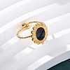 304 Stainless Steel Enamel Cuff Rings RJEW-D306-31G-5