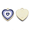 Rack Plating Light Gold Alloy Enamel Pendants ENAM-Q444-014G-RS-2