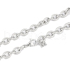 Brass M Pendant Cable Chain Necklace Making KK-U020-01P-3