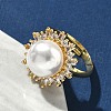 Brass Micro Pave Cubic Zirconia Adjustable Finger Rings for Women RJEW-K295-01G-3