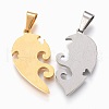 304 Stainless Steel Split Pendants STAS-F168-10GP-2