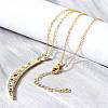 Brass Micro Pave Colorful Cubic Zirconia Moon Pendant Necklaces for Women NJEW-D311-02A-G-3