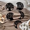 Wood Moon Phase Pendant Decoration HJEW-WH20013-005-4