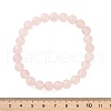 Natural Rose Quartz Stretch Bracelets X-G-N0272-01-5