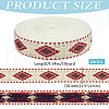 FINGERINSPIRE 10 Yards Ethnic Style Embroidery Polyester Ribbons OCOR-FG0002-25A-2