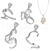  4Pcs 4 Styles Brass Pendant Irregular Cabochon Settings KK-NB0003-73B-1
