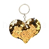 PVC Reflective Sequin Heart Pendant Keychain KEYC-L033-01P-02-1