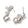 Brass Stud Earrings EJEW-R162-15A-P-2
