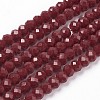 Faceted Solid Color Glass Rondelle Beads Strands X-GLAA-Q044-6mm-25-1