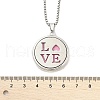 316 Surgical Stainless Steel Aromatherapy Diffuser Perfume Hollow Flat Round Pendant Box Chain Necklaces NJEW-R016-01P-03-5