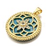 Rack Plating Brass Micro Pave Cubic Zirconia Pendants KK-K401-49B-G-2