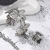 Flower Alloy Cuff Bangles & Cuff Rings Sets FS-WG9C22C-02-3