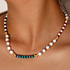 Bohemian Style Natural Lapis Lazuli & Dyed Carnelian & White Jade Round & Disc Beaded Necklaces VO2097-1