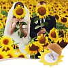 Sunflower Velvet Jewelry Boxes CON-WH0092-62-7