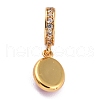 Brass Micro Pave Clear Cubic Zirconia European Dangle Charms ZIRC-L097-050F-G-3