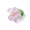 Brass Glass Flowers Pendants PALLOY-MZ00630-01-4
