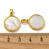 Rack Plating Brass Pave Natural White Shell Pendants KK-U025-05G-02-3