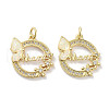 Brass Micro Pave Clear Cubic Zirconia Pendants KK-L213-028G-1