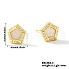 Brass Clear Cubic Zirconia Pentagon Stud Earrings TR5143-4-2