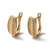 Brass Micro Pave Cubic Zirconia Hoop Earring EJEW-L271-02KCG-01-1