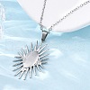 Sunflower 304 Stainless Steel Pendant Necklaces NJEW-M096-08P-5